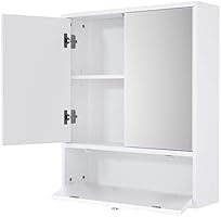 Tangkula Bathroom Cabinet Double Mirror Doors Wall Mounted Storage Organization Wooden Adjustable Shelf Medicine Cabinet White Amazon Sg Home