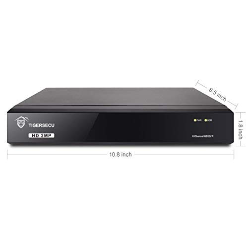 TIGERSECU Full HD 1080P 8-Channel DVR CCTV Video Security Recording System with 1TB Hard Drive (Cameras Not Included) (Certified Refurbished)