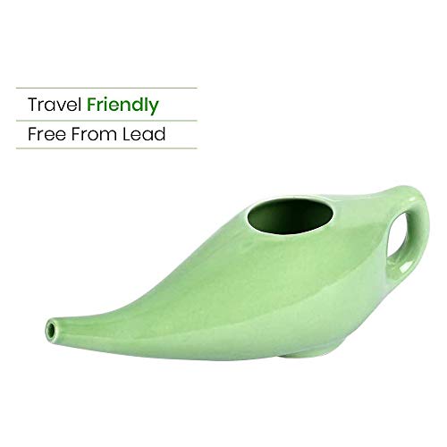 SoulGenie Classico Leak Proof Durable Ceramic Neti Pot - Comfortable Grip - Microwave and Dishwasher Friendly - White - Image 2