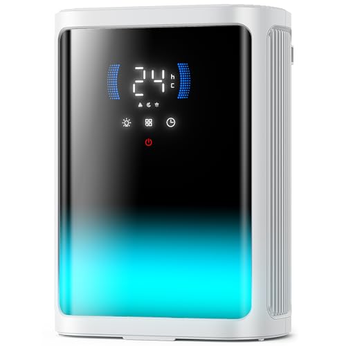 Home Dehumidifier Mould 3000 ml, Silent Timer 6/8/12 Hours (White) | Quiet, Thermal Detection, Intelligent Defrosting, Full Panel HD Screen, for Bathroom, Bedroom, Closet