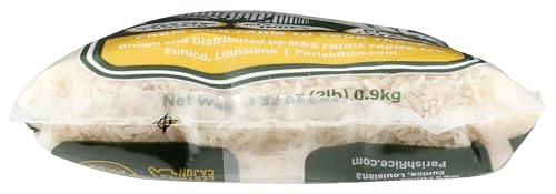 PARISH WHITE RICE – HIGH-PROTEIN RICE WITH LOW GLYCEMIC INDEX – LOCALLY GROWN LONG-GRAIN WHITE RICE – MADE IN THE USA – RICH NUTRIENT CONTENT – IDEAL FOR CURRY, DESSERTS, STIR-FRY – 2LB BAG