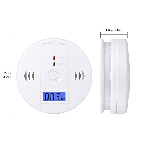Carbon Monoxide Detector 3 Pack CO Alarm Detector Battery Operated with
