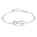 Esberry✦Gifts for Mother's Day✦18K Gold Plated 925 Sterling Silver 5A Cubic Zirconia CZ Infinity Endless Love Symbol Bracelets for Women and and Teen Girls (18K White Gold-Infinity 2)