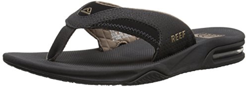 Reef Fanning Mens Sandals  Bottle Opener Flip Flops For Men,BLACK/BROWN,7 M US