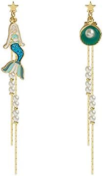 ピアス レディース 925 金属人気人魚の 左右非対称アレルギー対応 ピアス アクセサリー 誕生日 プレゼント