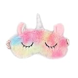 ZTL Cute Animal Eye Mask Soft Plush Sleep Masks for Women Girls Home Sleeping Traveling (Unicorn)