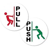 SmartSign 4 inch Push-Pull Double-Sided Door Decal, Polyester label Pack of 1 Sticker for Transparent Glass Door