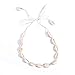 Iumer Shell Choker Necklace Cowrie Hawaiian Shell Bead Necklace Beach Choker,Beige