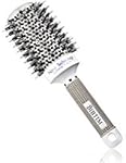 BIBTIM Nano Technology Ceramic & lonic Round Barrel Hair Brush with Natural Boar Bristle for Blow Drying, Curling, Styling, Straightening (2 inch)