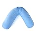 Squishy Deluxe Microbead Body Pillow with Silky Removable Cover, Extremely Huggable, Full Body Support, Keeps Spine in Proper Alignment, Doubles As a Pregnancy & Nursing Pillow, 47 X 7” (Sky Blue)