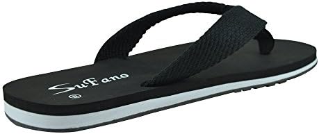 Sufano Men's Cozy 3 layer Sandals Flip Flop Slippes with Comfort Cotton Strap Home Shower Beach Sandals