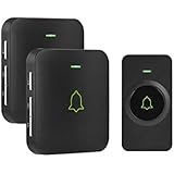 Wireless Door Bell, AVANTEK Mini Waterpoof Doorbell Chime Operating at 1000 Feet with 52 Melodies, 5 Volume Levels &amp; LED Flash
