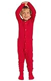 PajamaGram Toddlers' Red Dropseat Footie Pajamas