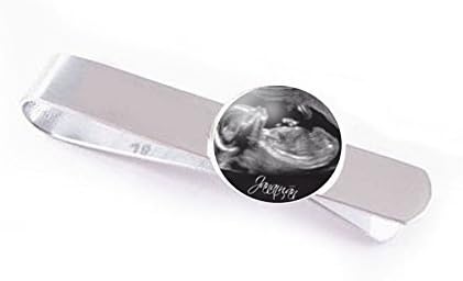 Baby Sonogram Men Tie Clip, Handmade Ultrasound Tie Clip, Photo Tie clip