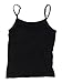 Satinior Women's Cami Camisole Built-In Bra Adjustable Spaghetti Strap Tank Top Padded Cami Tanks (L Size, Black)