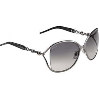 Gucci Chain Temple Cut Out Sunglasses in Dark Ruthenium GG