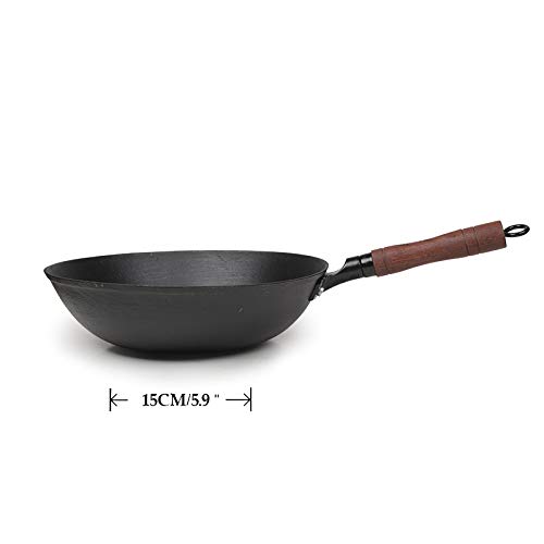 臻三环 ZhenSanHuan Cast Iron Woks and Stir Fry Pans, No Coating, Induction
