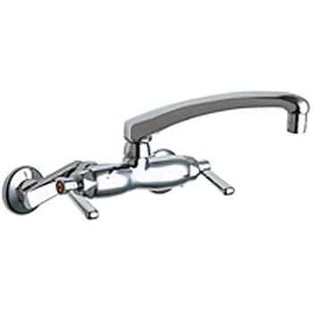 Chicago Faucets 445 L8abcp Wall Mount Lavatory Metering Faucet