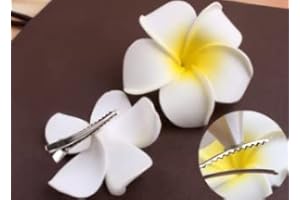 Hawaiian Plumeria Hair Clips White Flower Hair Barrettes Clips for Women Girls Floral Hair Clip for Long Short Hair 3pcs