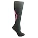MadSportsStuff Softball Socks with Stitches Over the Calf (Black/Neon Pink, Small)