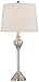 Barnes and Ivy Mason Traditional 3 Piece Table Floor Lamp Set Brushed Nickel Metal White Drum Shade Decor for Living Room Bedroom House Bedside Nightstand Home Office Reading Entryway Family