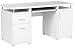 Coaster Home Furnishings Tracy Modern Contemporary 55-Inch 2-Drawer Home Office Computer Writing Desk Study Table with File Cabinet Storage Engineered Wood Eco-Friendly Laminate White 800108