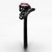 Marimor Jewelry Women's Round Cut Pink Zirconia Black Stainless Steel Heart Fashion Ring Size 8