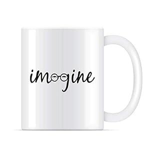 NA Imaginez John Lennon Glasses Eyes Coffee Mug pour Femmes et Hommes Tasses à thé - Les Beatles, Paul McCartney, John Lennon, RIngo Starr, George Harrison