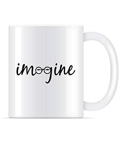 NA Imaginez John Lennon Glasses Eyes Coffee Mug pour Femmes et Hommes Tasses à thé - Les Beatles, Paul McCartney, John Lennon, RIngo Starr, George Harrison NA Imaginez John Lennon Glasses Eyes Coffee Mug pour Femmes et Hommes Tasses à thé
