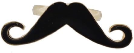 cytprimedesign Handlebar Mustache Vintage Adjustable Ring (Black)