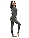 Ekouaer Top & Bottom Woman Comfortable Microfiber Thermal Underwear (Gray, Medium)