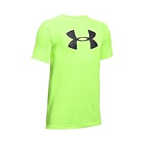 Under Armour Boys' Tech Big Logo Short Sleeve T-Shirt, Fuel Green/Stealth Gray, Youth X-Small