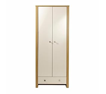 Derwent Bedroom Furniture 2 Door 1 Drawer Wardrobe Oak And Cream