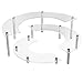 MyGift 3 Tier Clear Acrylic & Silver-Tone Metal Half Moon Server Countertop Cupcake Display Stand, Modern Organizer Rack