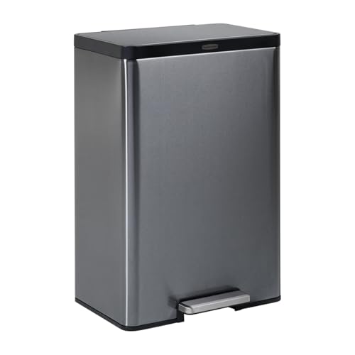 Rubbermaid 2.6-Gallon Charcoal Stainless Steel Wastebasket, Slim Space - View #9