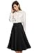 ANGVNS Women Fashion Casual High Waist Flared Solid A-Line Long Skirt Dress