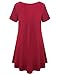 BELAROI Womens Summer Casual T Shirt Dresses Short Sleeve Swing Tunic Dress(1X, Wine Red)