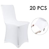 Prasacco Chair Cover, 20 Pcs White Retractable Chair Sleeves, Suitable for Banquet Wedding Party Dining Decoration