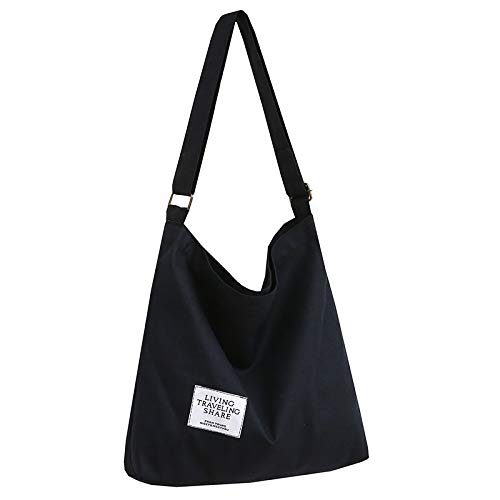 Covelin Women's Retro Large Size Canvas Shoulder