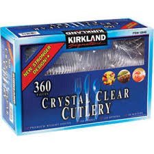 3 Pack - Crystal Clear Cutlery 360 Pieces (180 Forks - 120 Spoons - 60 Knives)