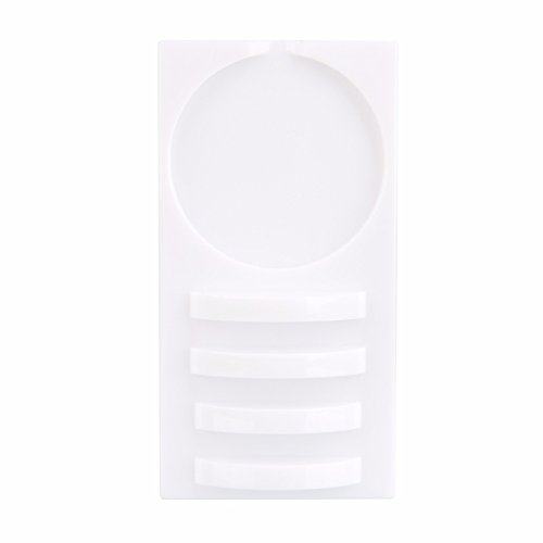 Beauty7 U Curved 2-in-1 Eyelash Extension Holder Base Stand With Jade Stone Glue Adhesive Pallet For False Lashes Eye Lash Strip (White)