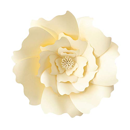 Lucky Monet 3D Paper Flower Backdrop DIY Wavy Petals Flower Crafting Wall Decoration for Wedding Birthday Party Celebration (2Pcs/8"/Beige) - Thumbnail 6