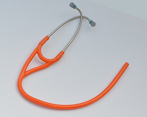 Replacement Tube (dual lumen binaurals)   fits ALL leading brand single-head Cardiology  Stethoscopes  T72 ORANGE - Thumbnail 4