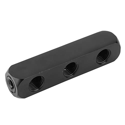Garosa 1/4 Inch BSPP Thread Air Hose Manifold Block, Stainless Steel, 3 Way 4 Way Pneumatic Inline Splitter for Air Tools Compressor Connection