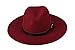 Dantiya Women'/s Wide Brim Wool Fedora Panama Hat with Belt Black, One Size