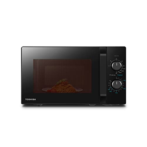 Toshiba MW2-MG20P(BK) 3-in-1 Forno Microonde Grill Combinato, 20 L, 5 Livelli di Potenza Regolabili, Timer, 800 W, Grill 1000 W, Nero