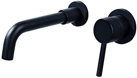 Faucet Copper-Black Wall-Mounted Washbasin Faucets Concealed Bath Faucet 360 ° Swivel Single Lever Mixer Tap Sink Faucet Brass Hot Cold Water Faucet