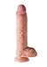 Pipedream King Cock Plus Dual Density Cock Dildo with Balls, Flesh, 10