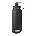 Eco Vessel Boulder TriMax Vacuum Insulated Stainless Steel Water Bottle with Versatile Stainless Steel Top and Tea, Fruit, Ice Strainer - 32 Ounce - Black Shadow