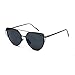 CHB Women's HD Mirrored Cateye Lens Creative Metal Frame Street Fashion Designer Polarized Sunglasses UV400 with Case